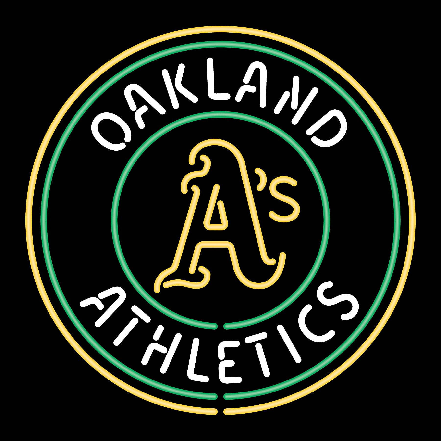 Papel De Parede Do Oakland Athletics Em Neon. Papel de Parede