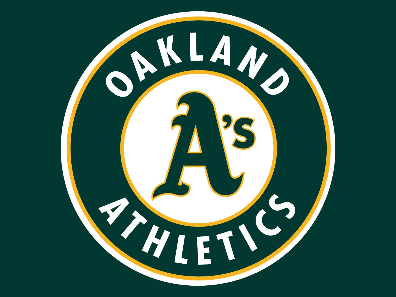 Oakland Athletics Enkle Grønne Logos Wallpaper