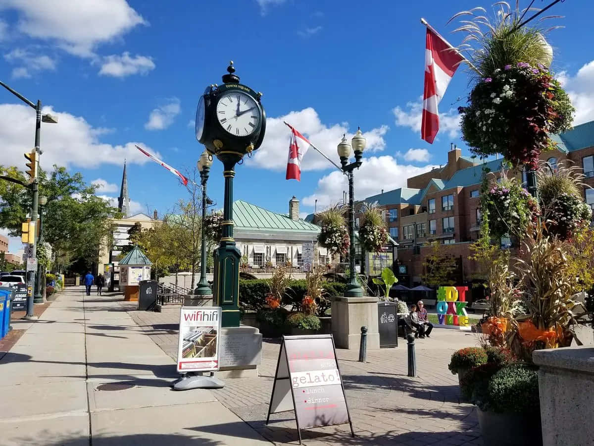 Oakville Downtown Kello Torni Kanada Taustakuva