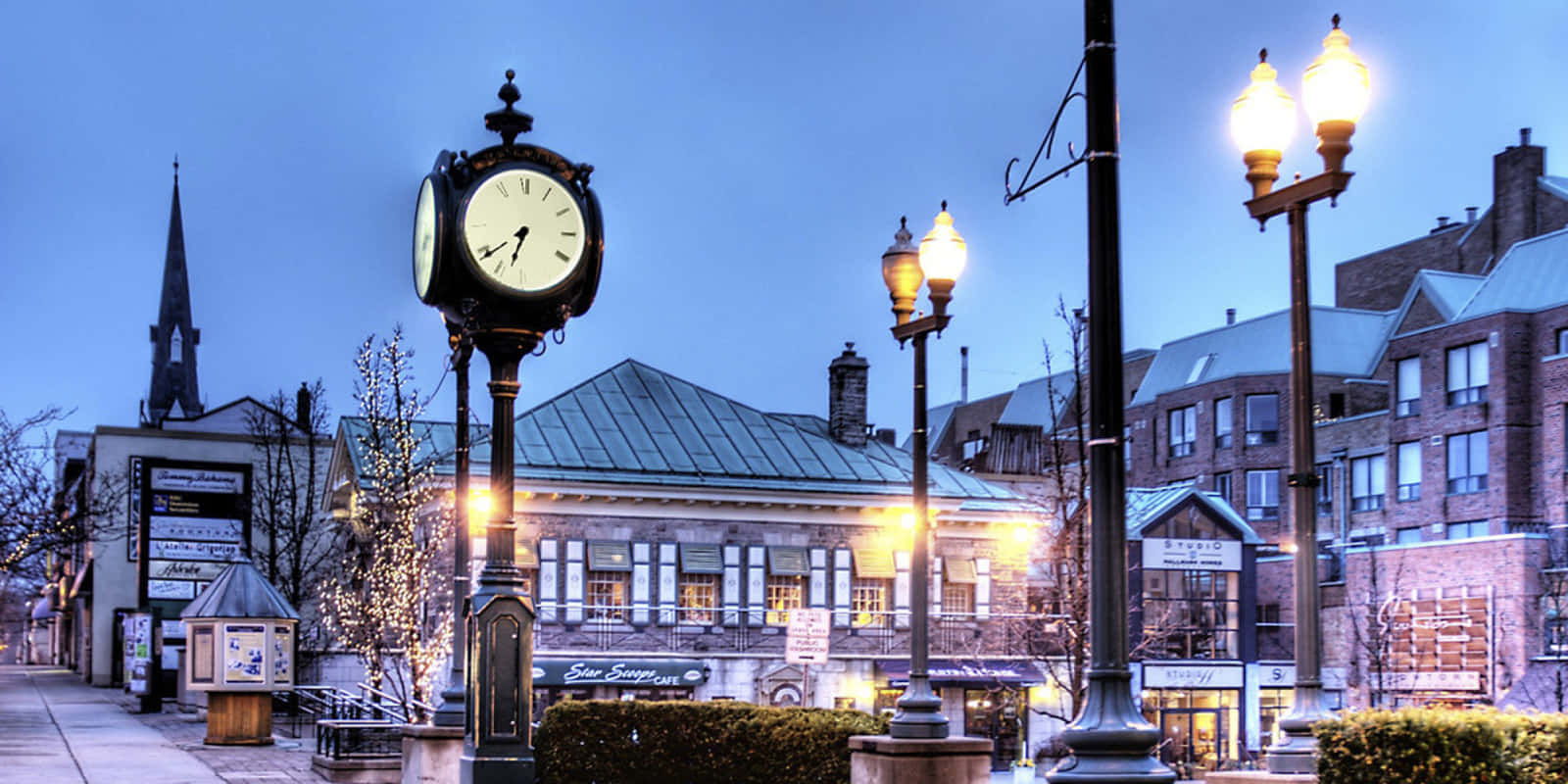 Oakville Downtown Twilight Scene Wallpaper