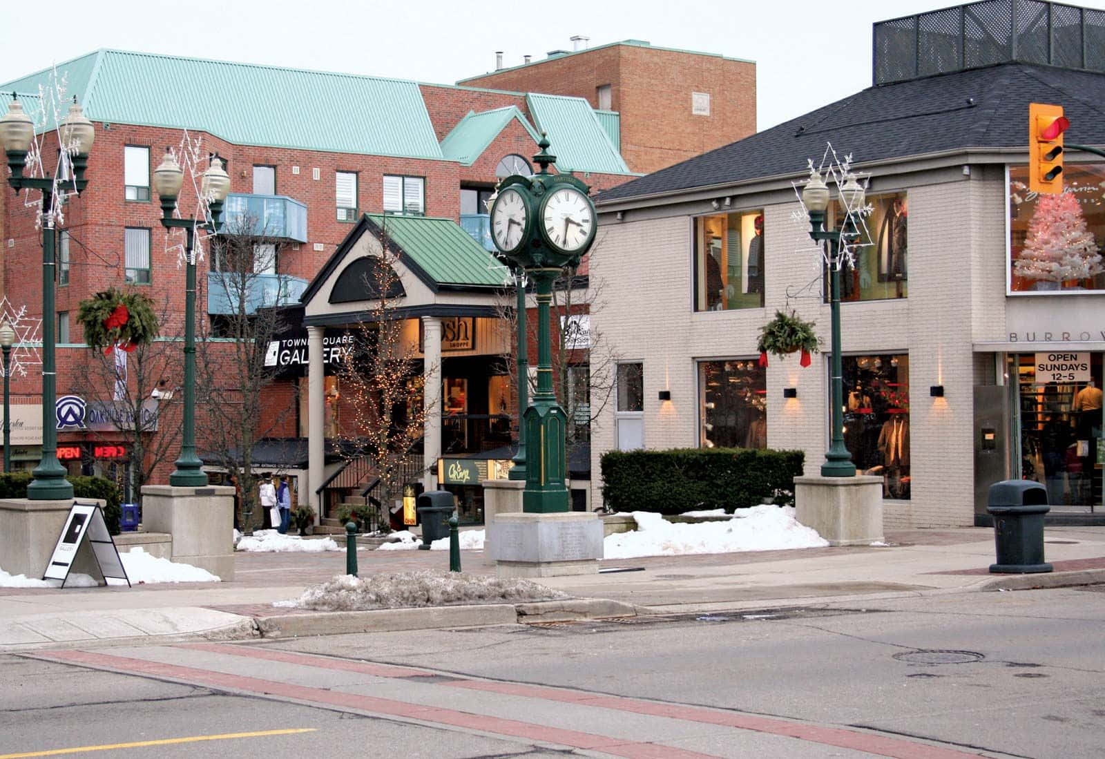 Oakville Downtown Winter Scene Achtergrond