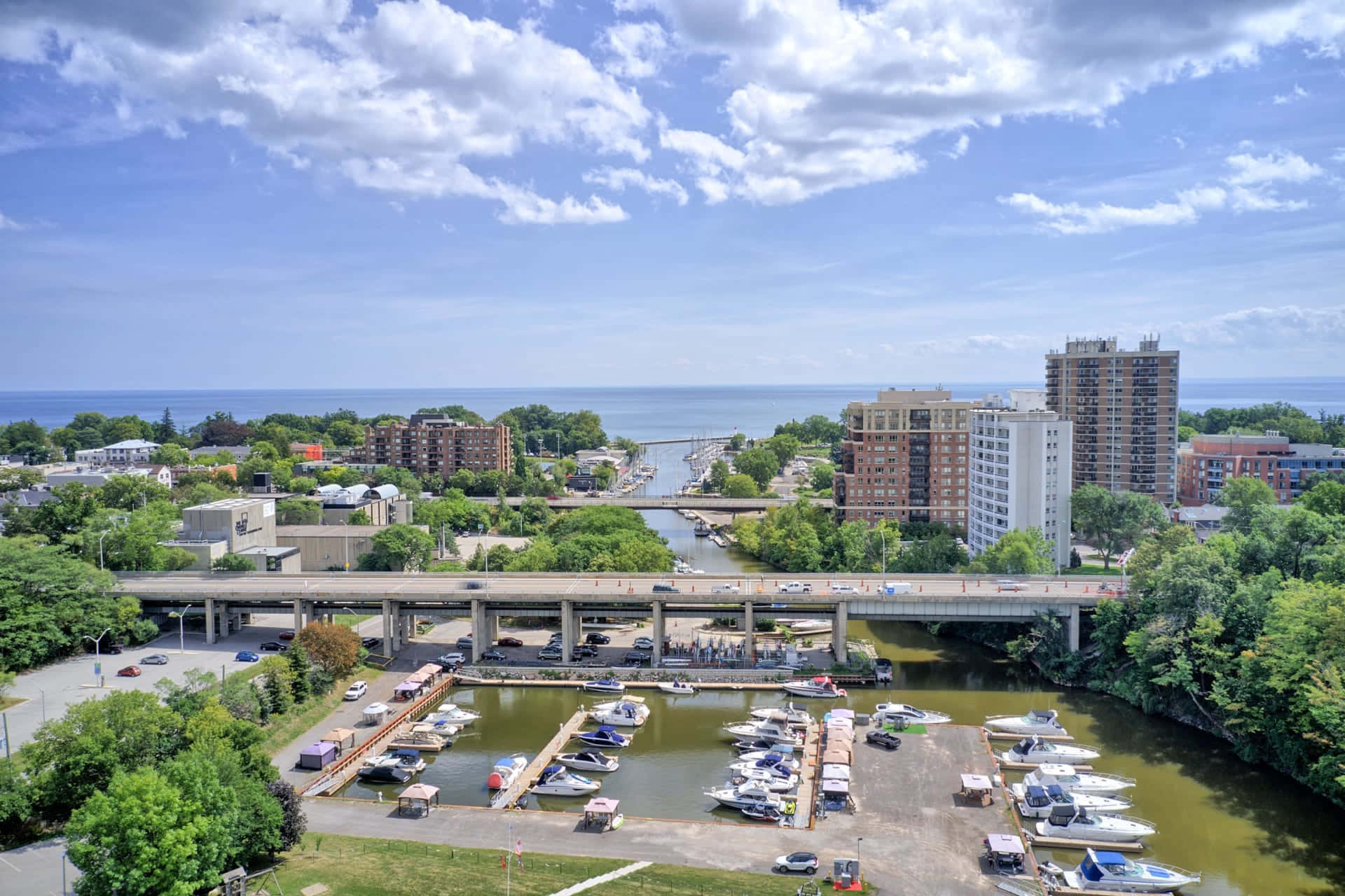 Oakville Waterfront Aerial View Wallpaper