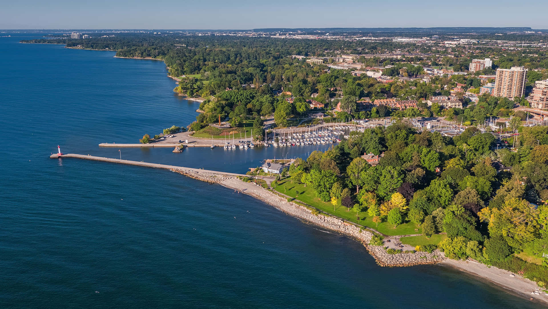 Oakville Vannfront Luftbilde Bakgrunnsbildet