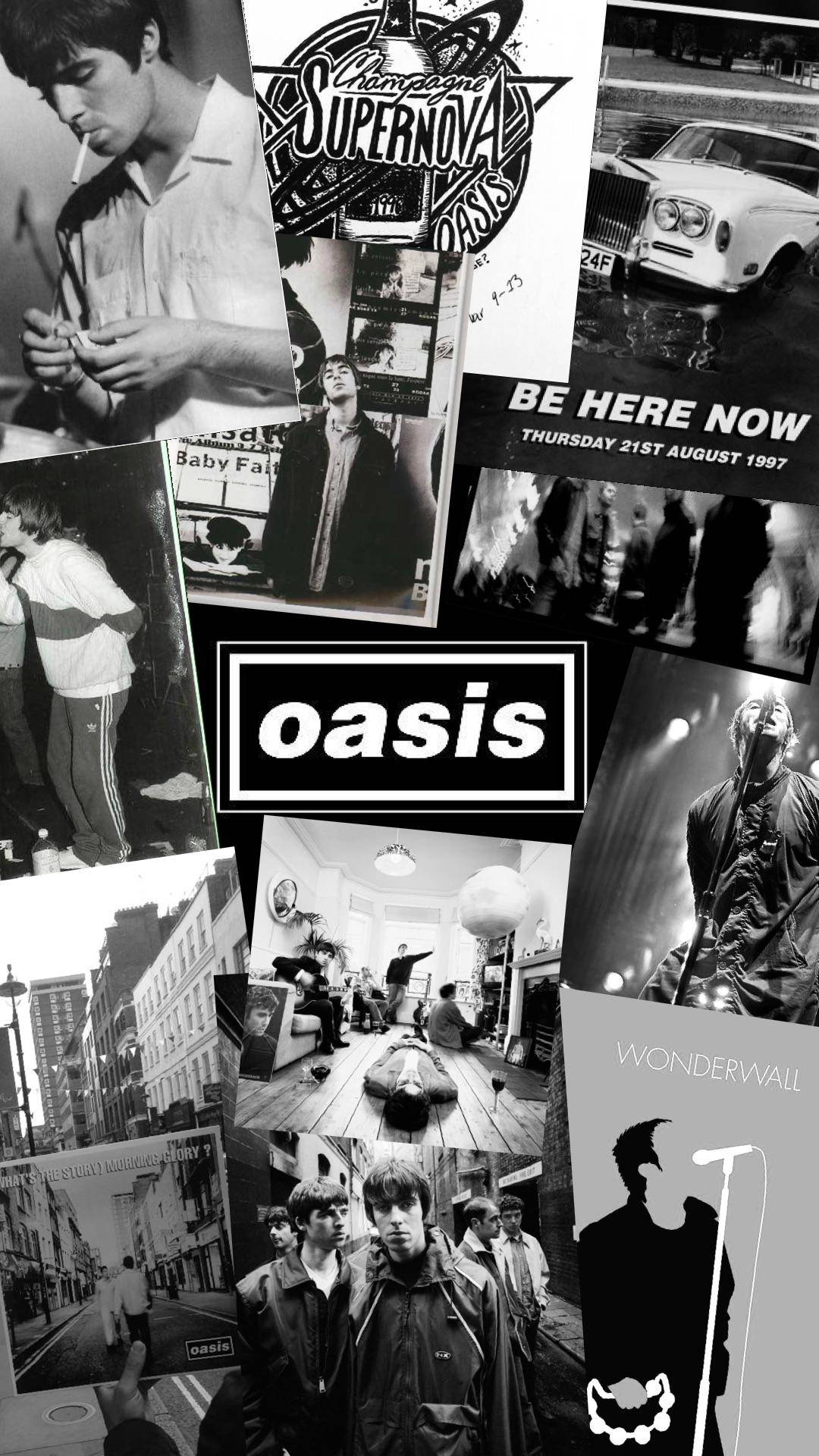 Oasis Black Aesthetic Collage Wallpaper