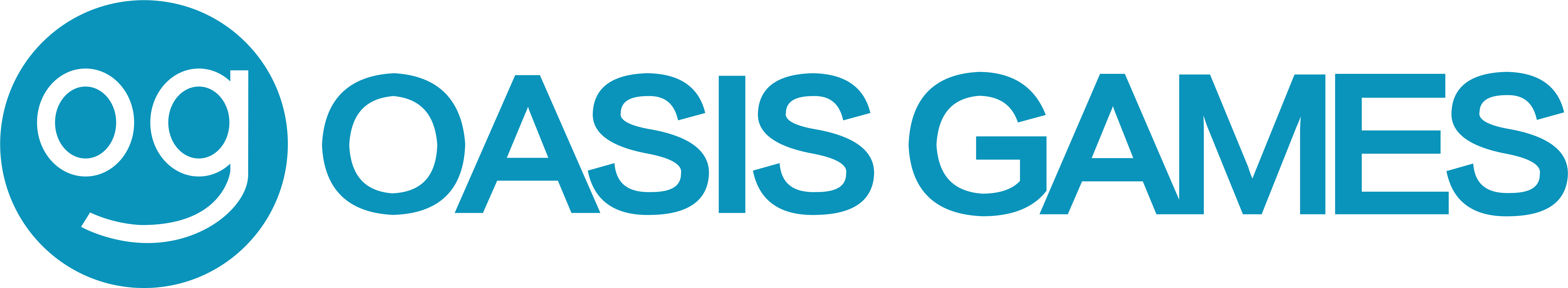 Oasis Games Logo Blue Background PNG