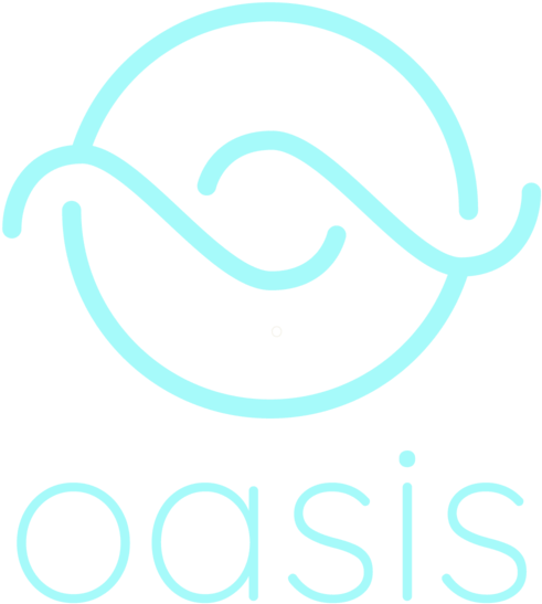 Oasis Logo Tealon Dark Background PNG