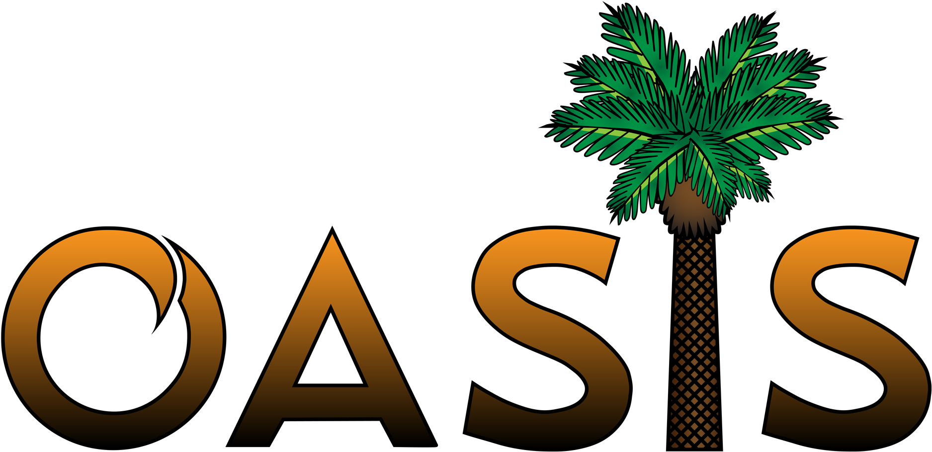Oasis Logowith Palm Tree PNG