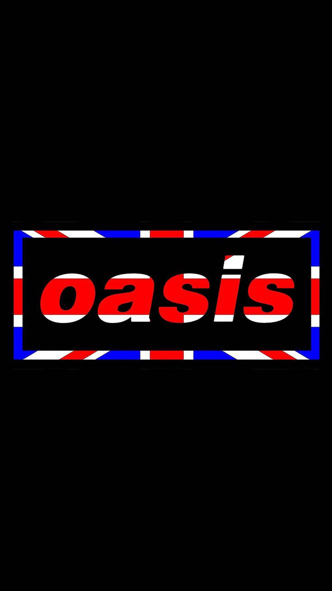 Oasis Rødt Og Blåt Logo Wallpaper
