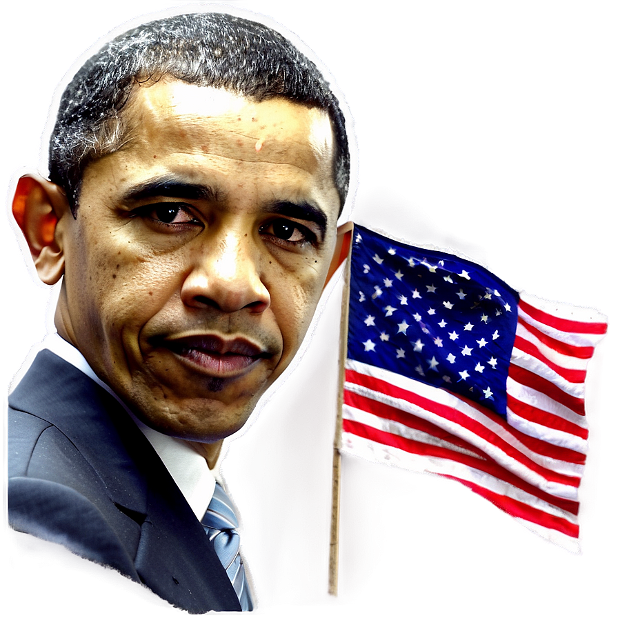 Obama And Flag Png Msy47 PNG