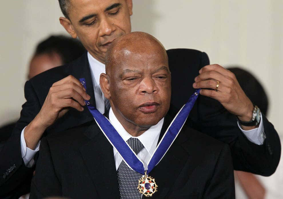 Obamager John Lewis Frihetsmedaljen. Wallpaper