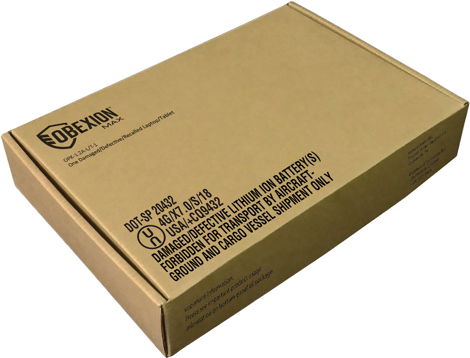 Obexion Max Lithium Ion Battery Shipping Box PNG