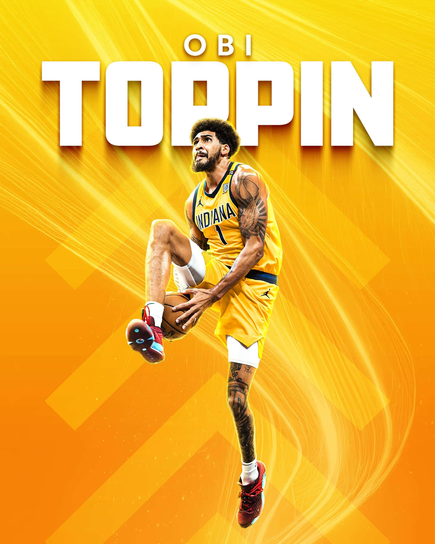 Obi Toppin Basketball Artwork Wallpaper