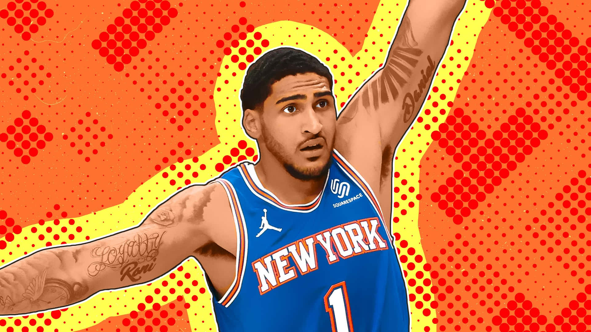 Obi Toppin New York Basketball Player Wallpaper