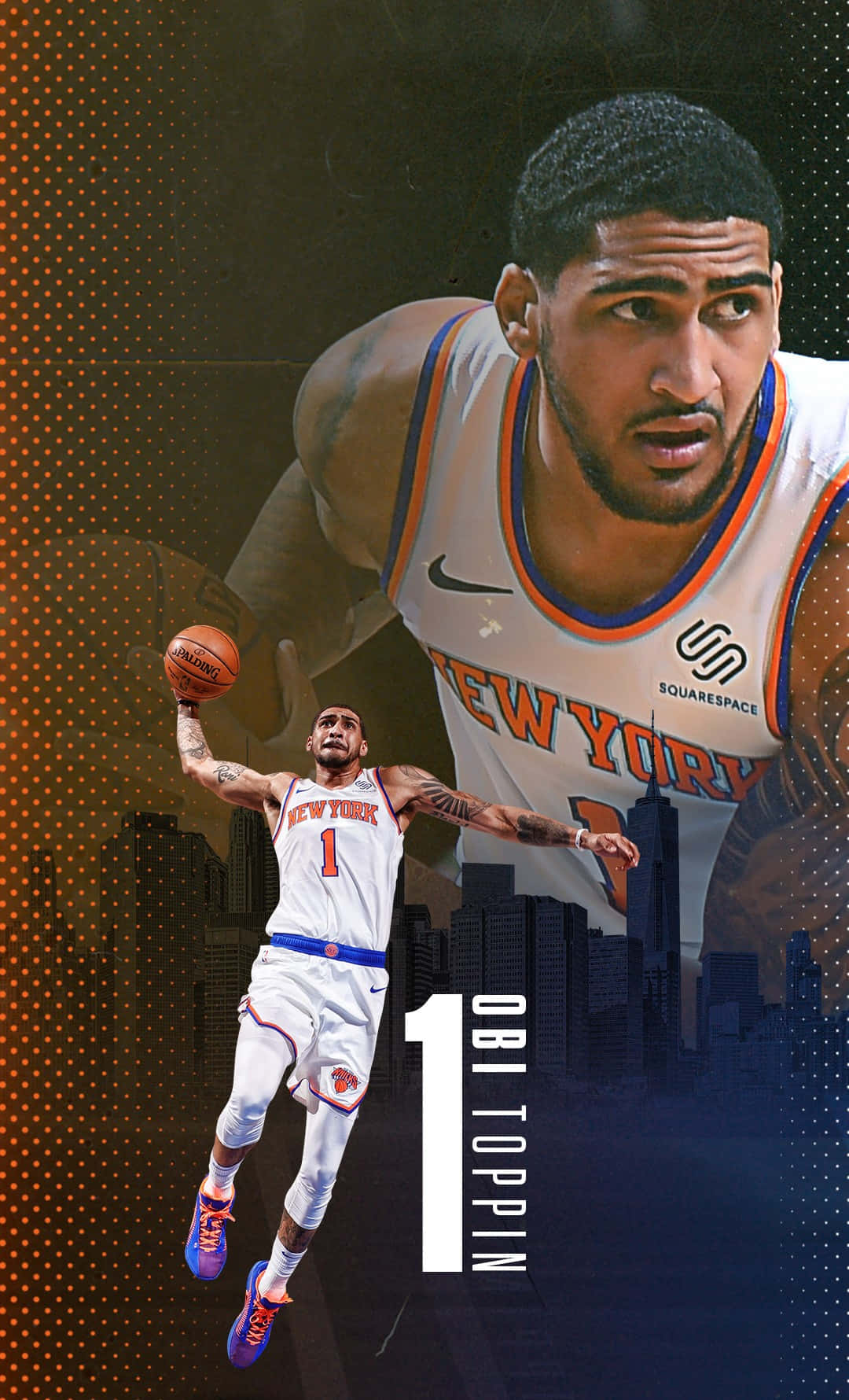 Obi Toppin New York Knicks Basketball Artwork Wallpaper