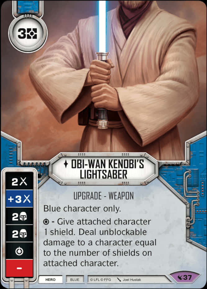 Download Obi Wan Kenobi Lightsaber Card | Wallpapers.com
