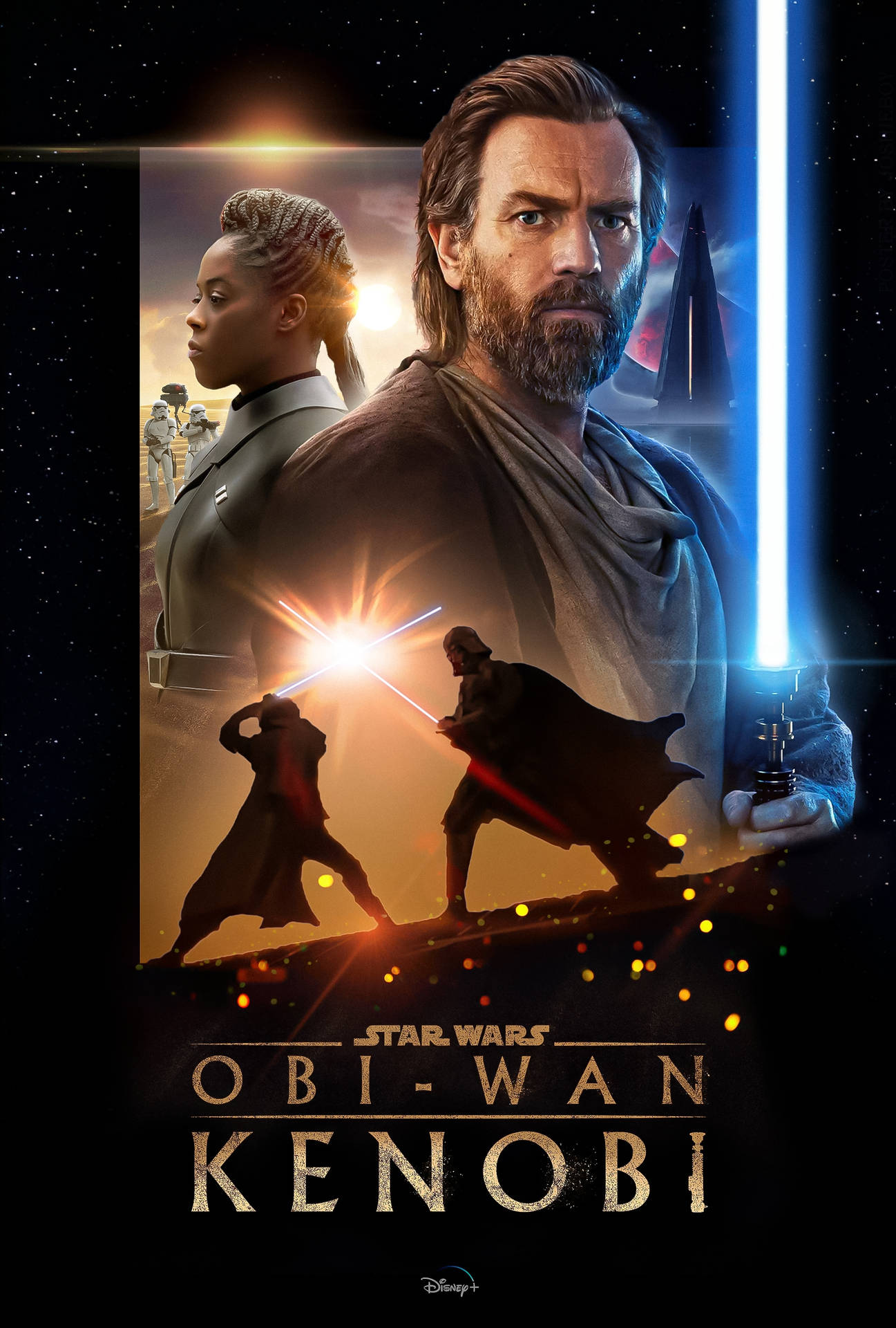 Obi Wan Kenobi Various Scenes Poster Wallpaper