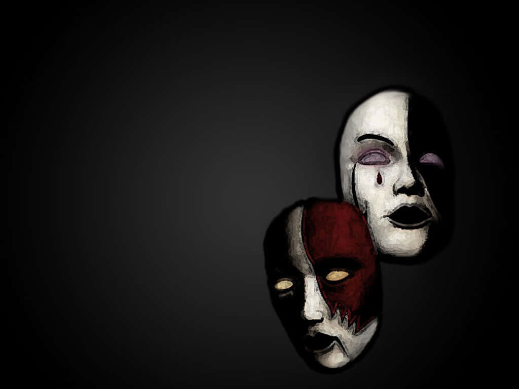 Obscure Masks In Black Wallpaper