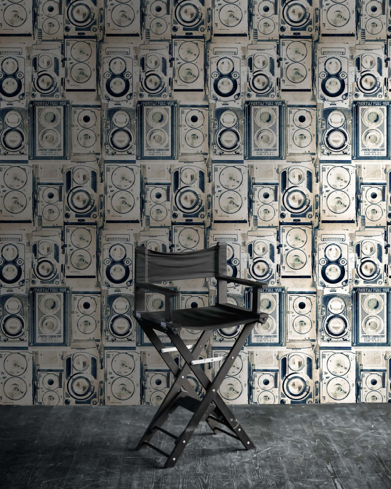Obscure Room With Speakers And Chair Wallpaper
