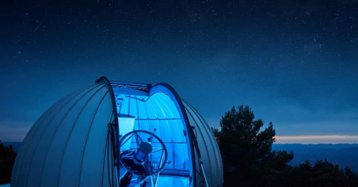 Observatory Under Starry Night Sky Wallpaper