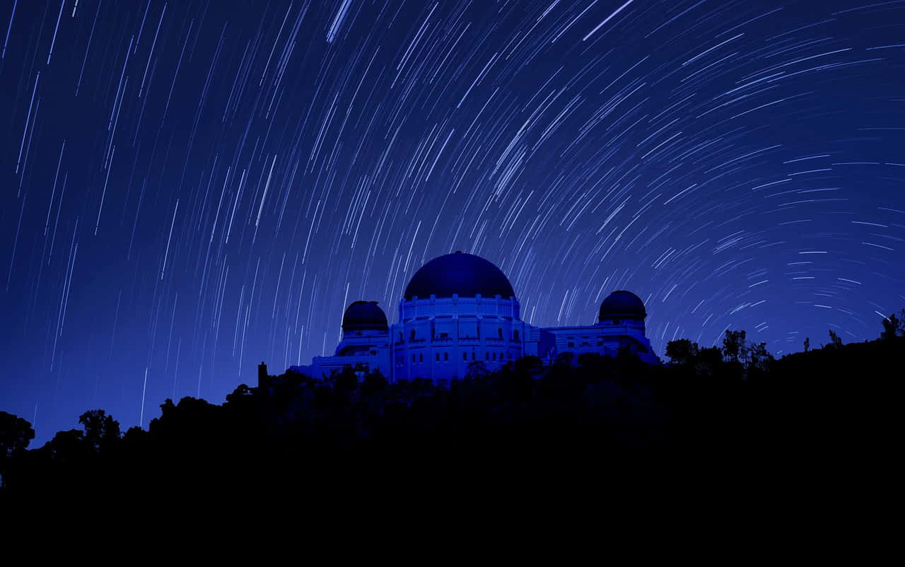 Stunning Night Sky Over Observatory Dome Wallpaper