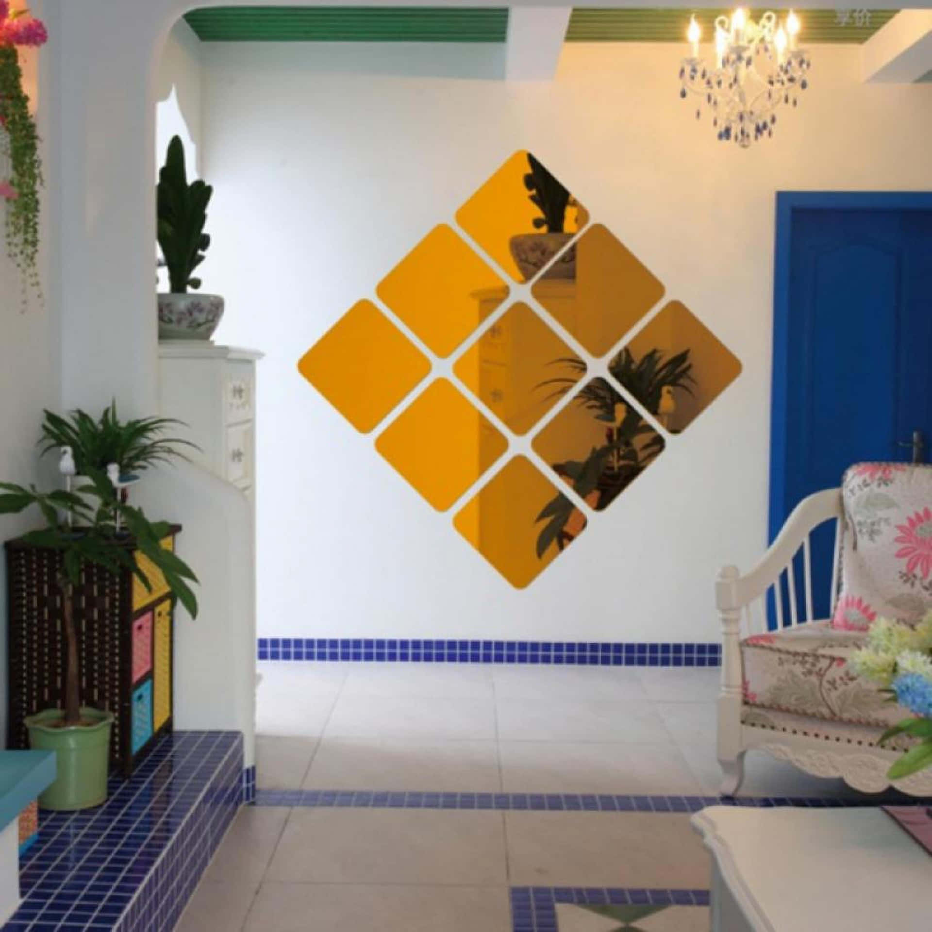 Obtuse Living Room Gold Glasses Wallpaper