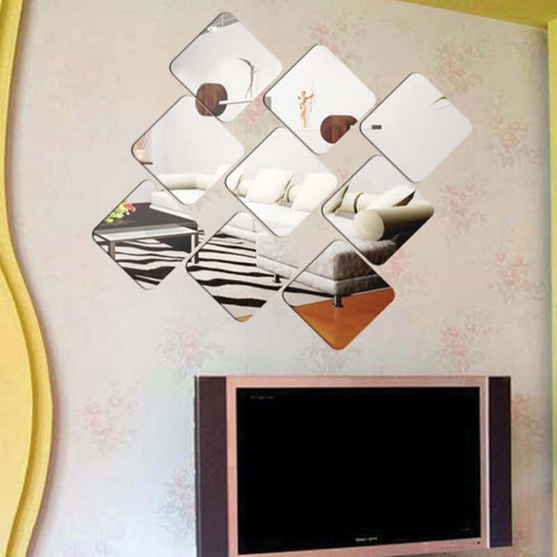 Obtuse Living Room Mirrors Display Wallpaper