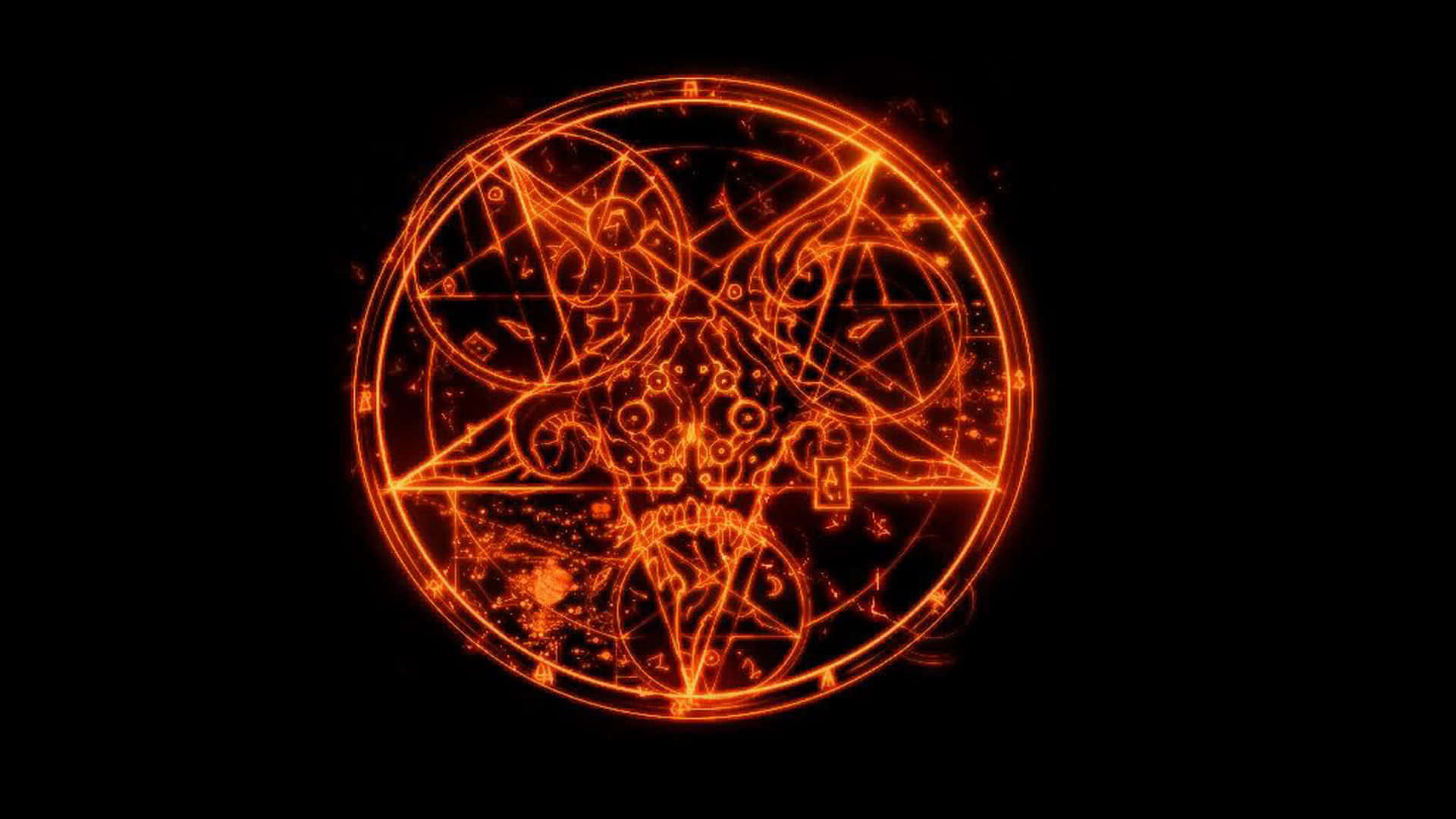 Enigmatic Occult Symbols on a Mysterious Dark Background Wallpaper