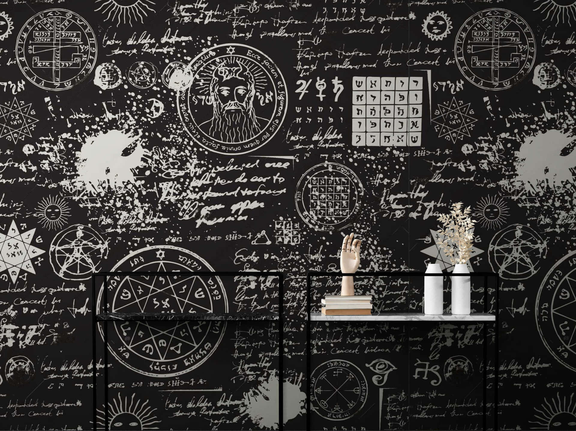 Caption: Enigmatic Occult Symbols and Art Wallpaper
