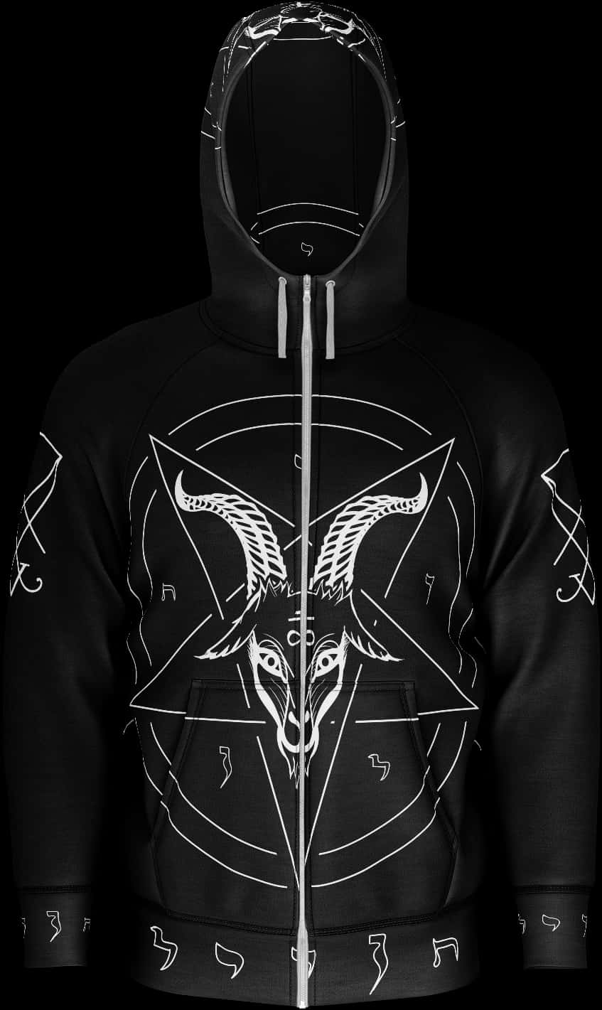 Occult Pentagram Hoodie Design PNG