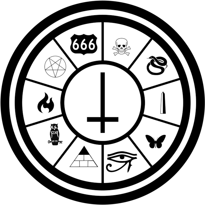 Occult Symbols Wheel PNG