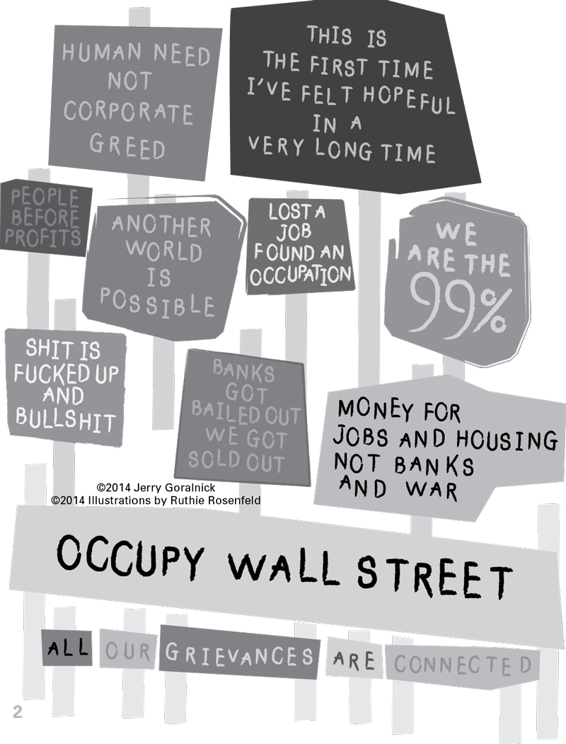 Occupy Wall Street Protest Signs Illustration PNG