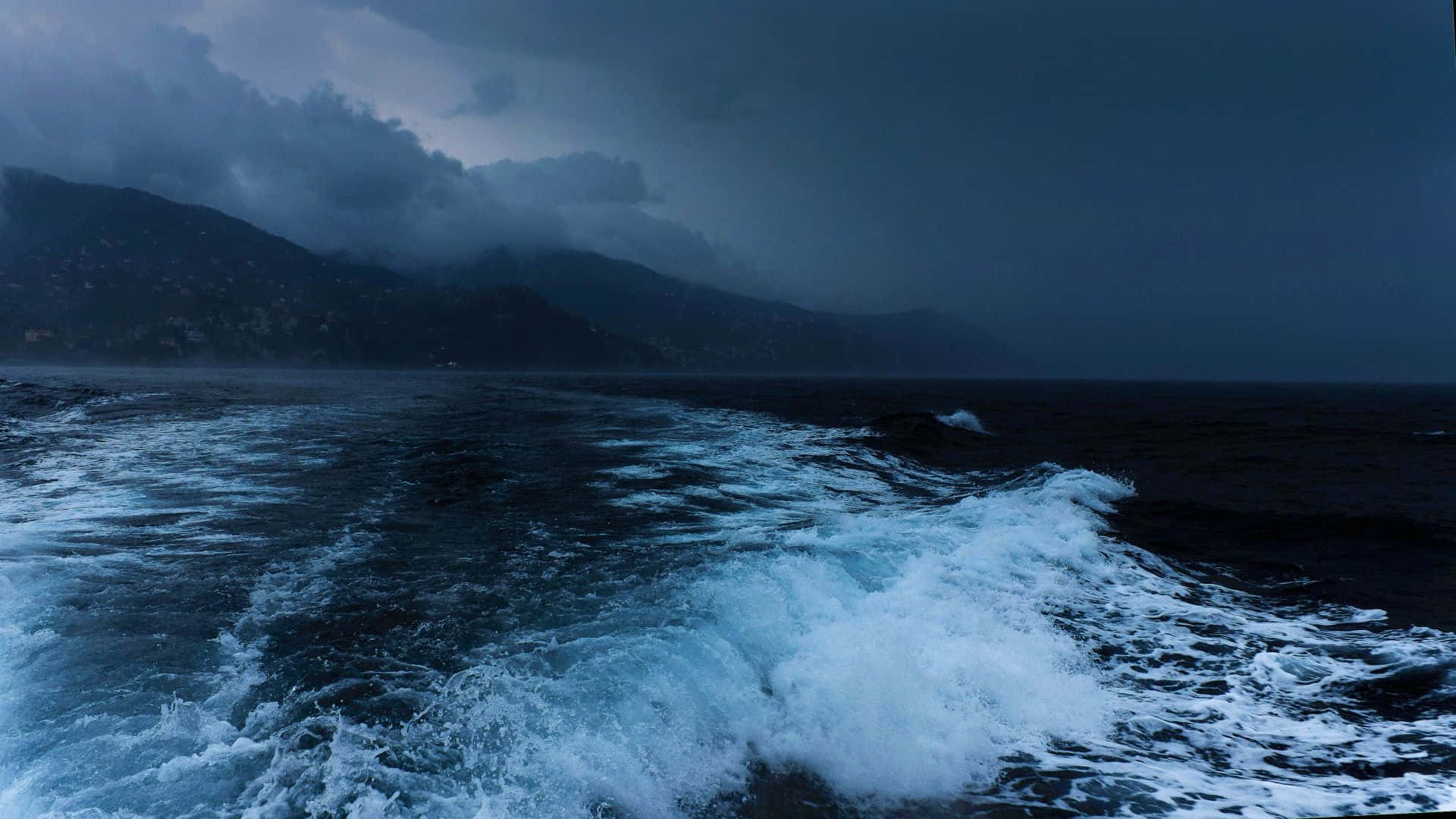 Ocean In Stormy Weather Background