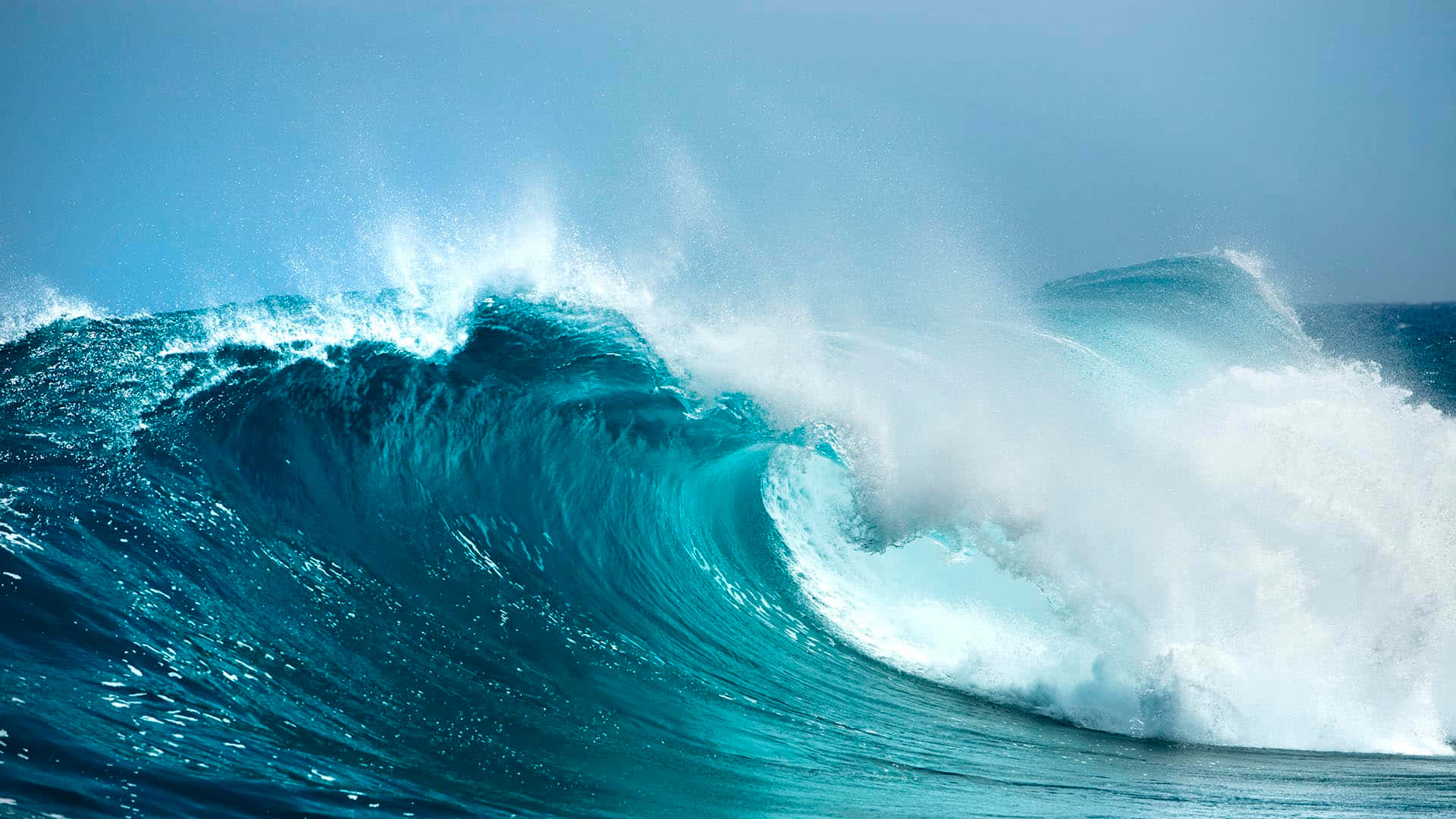 Big Blue Ocean Wave Background