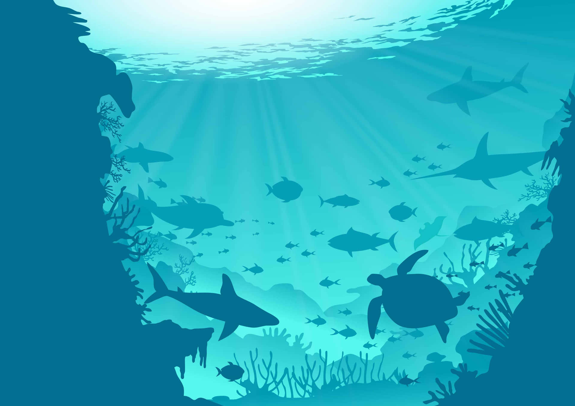 Ocean Animals Digital Design Background