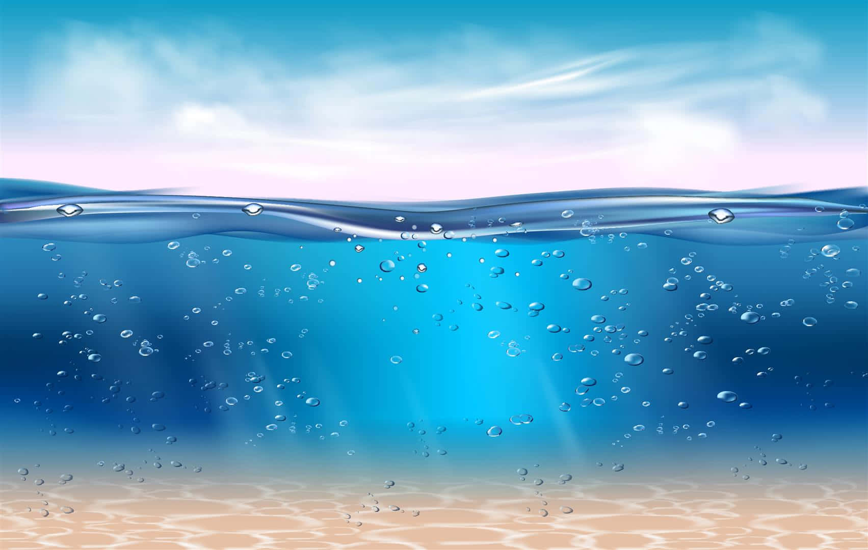 Smukkeog Beroligende Oceanblå Bølger I Et Hypnotiserende Landskab.