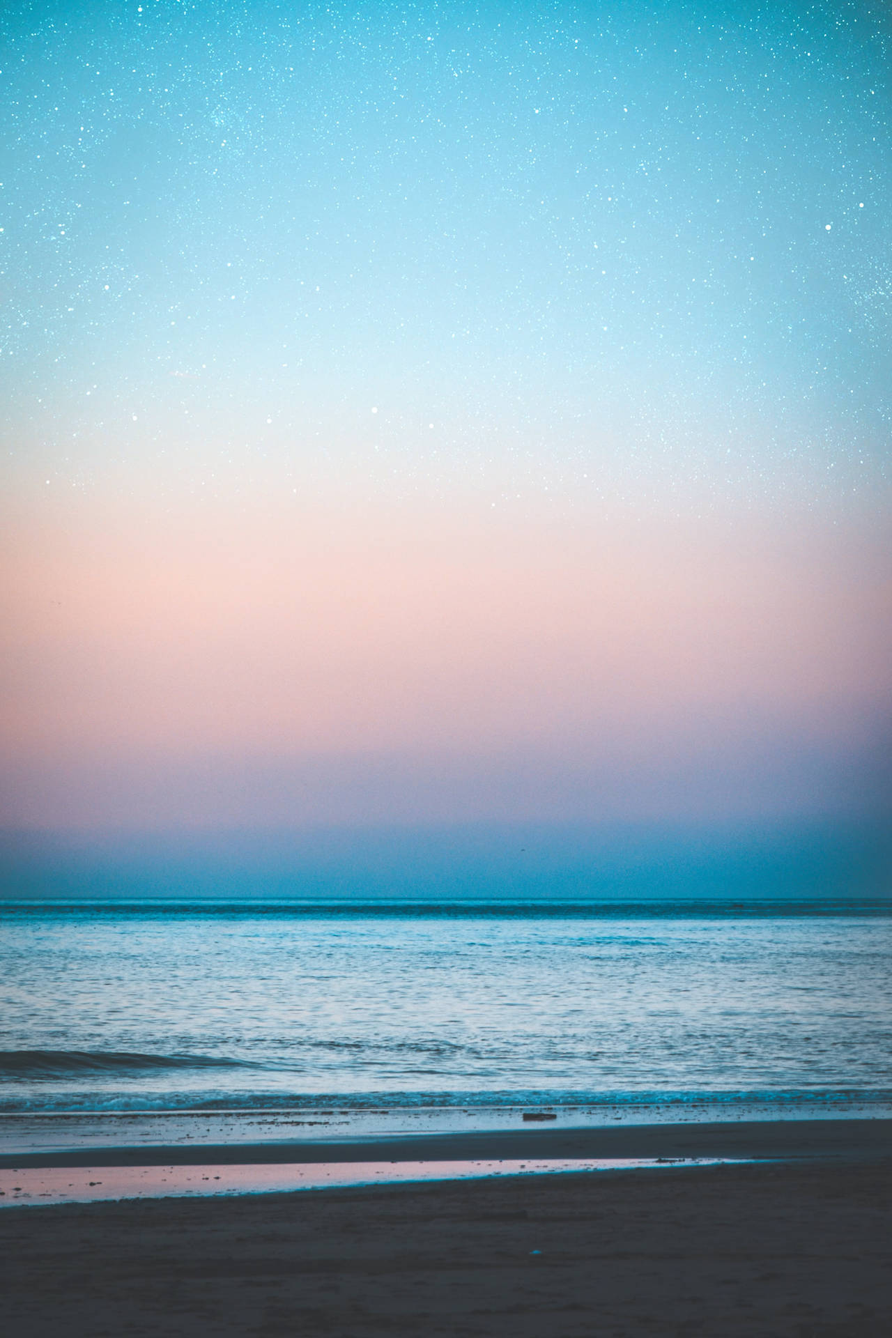 Ocean Blue Waters And Starry Sky Wallpaper
