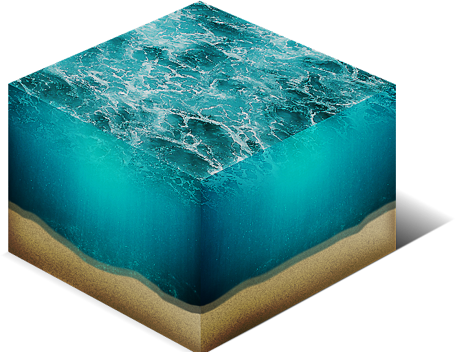 Ocean Cube Illusion PNG