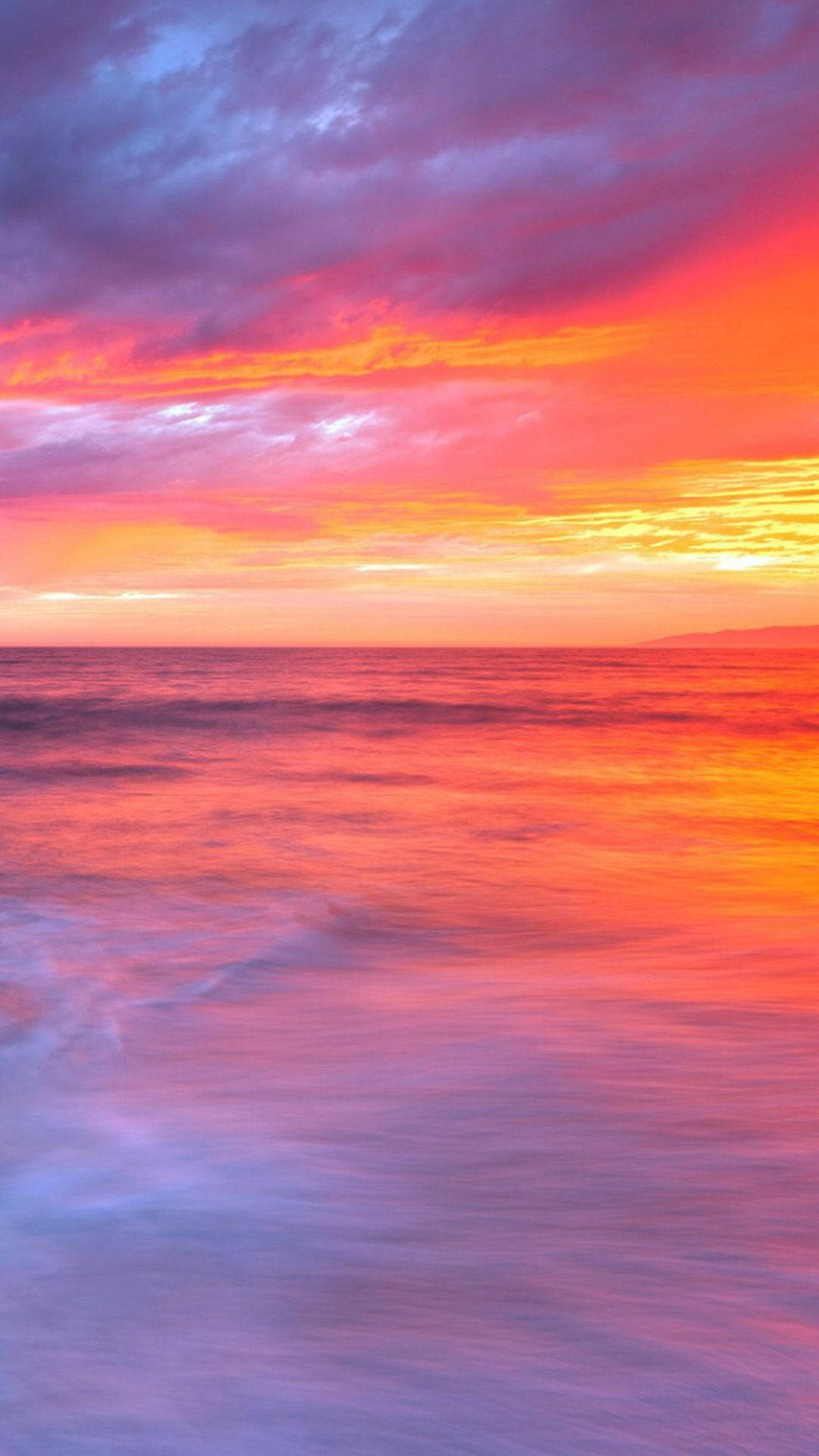 Ocean Pink Sunset Wallpaper