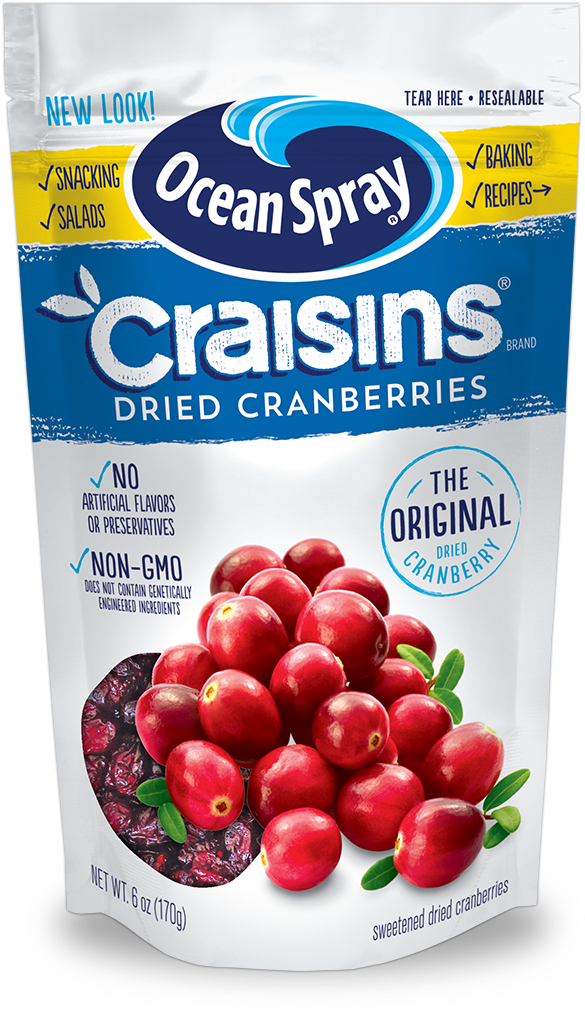 Ocean Spray Craisins Dried Cranberries Package PNG