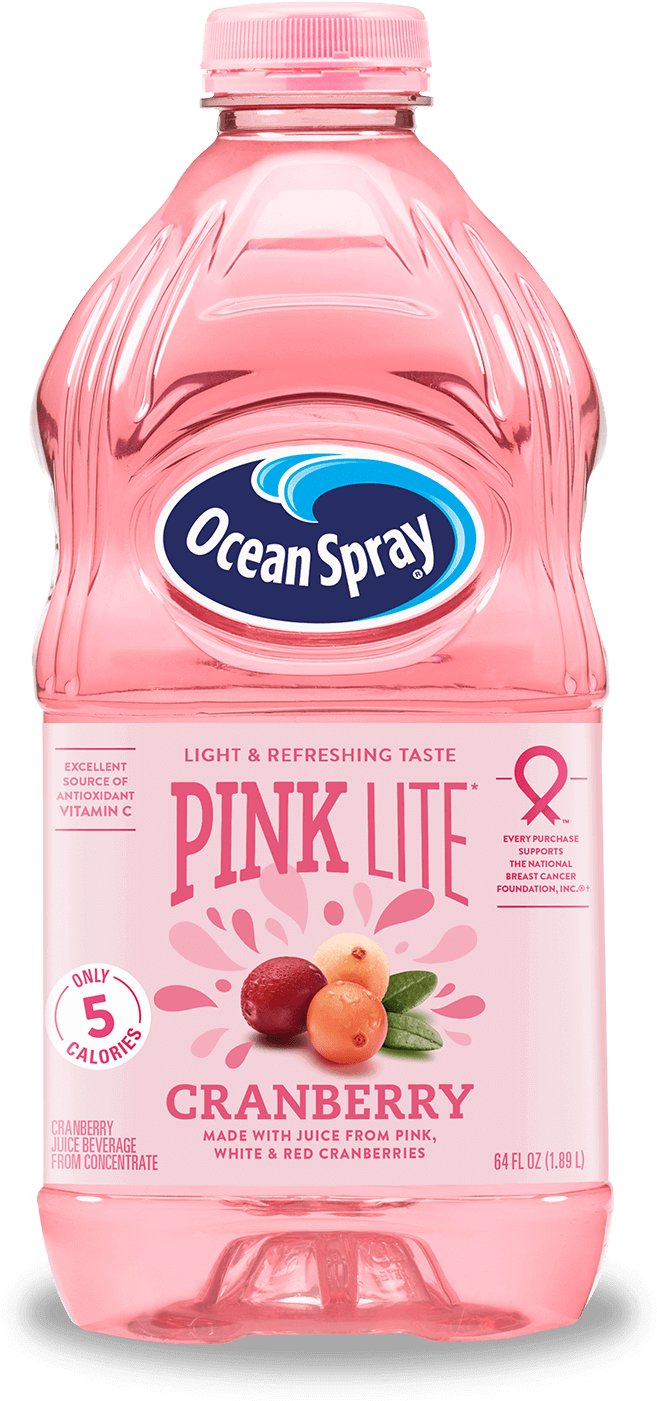 Ocean Spray Pink Lite Cranberry Juice Bottle PNG