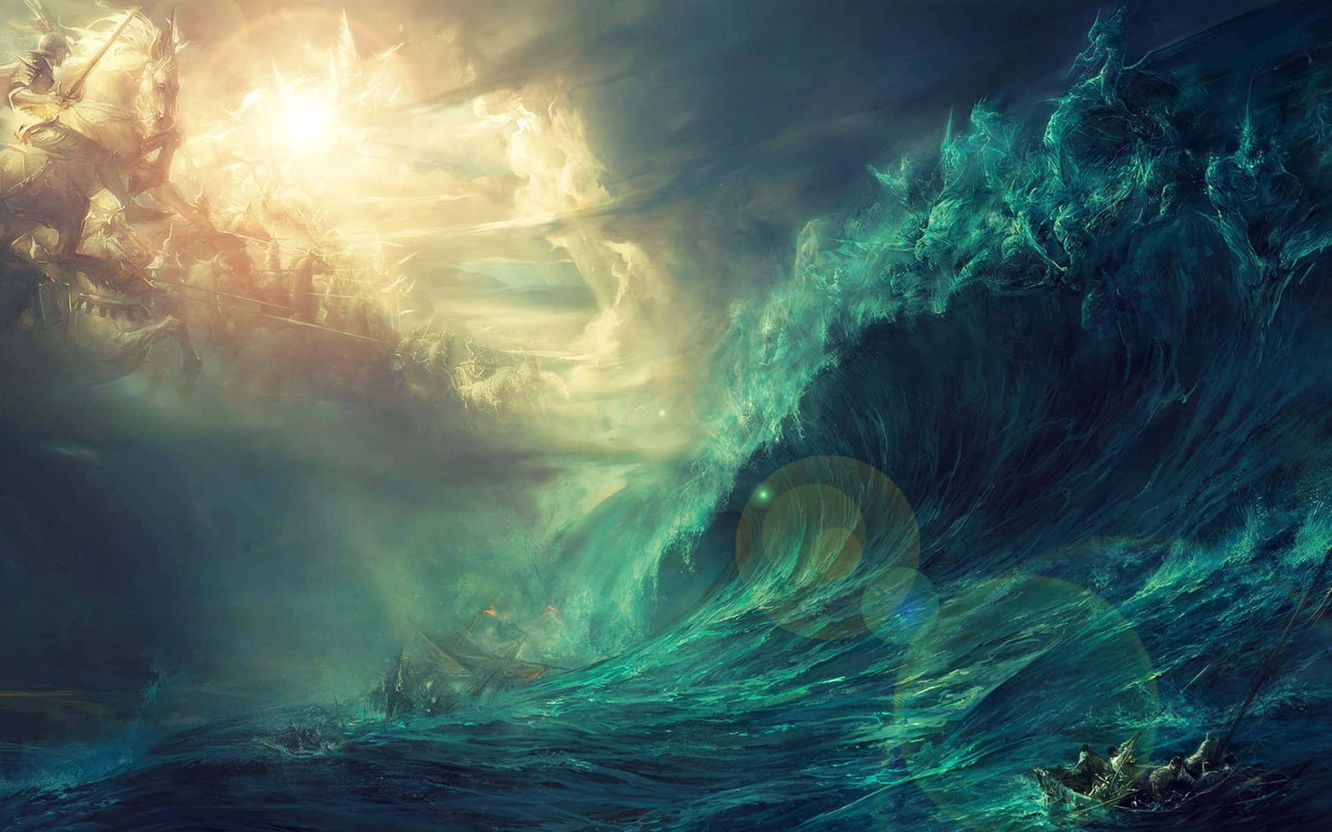 Awestruck by the majesty of the ocean storm. Wallpaper