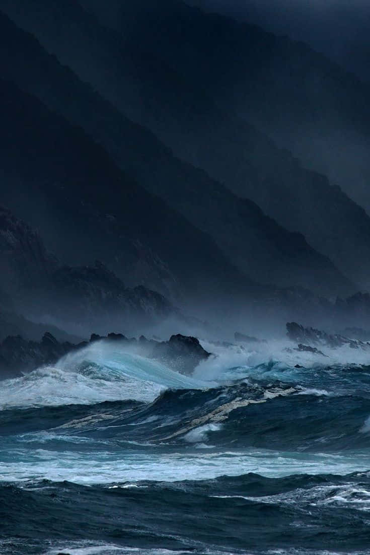 ocean thunderstorm wallpaper