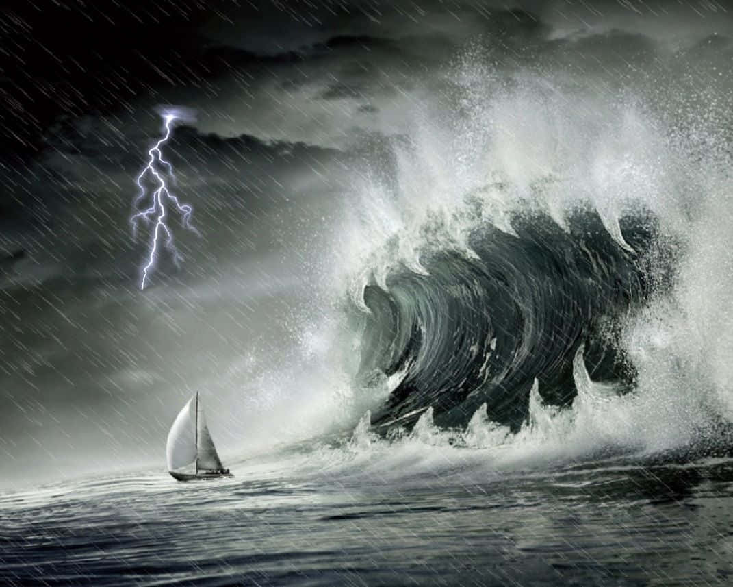 Ocean Storm Digital Piece Wallpaper
