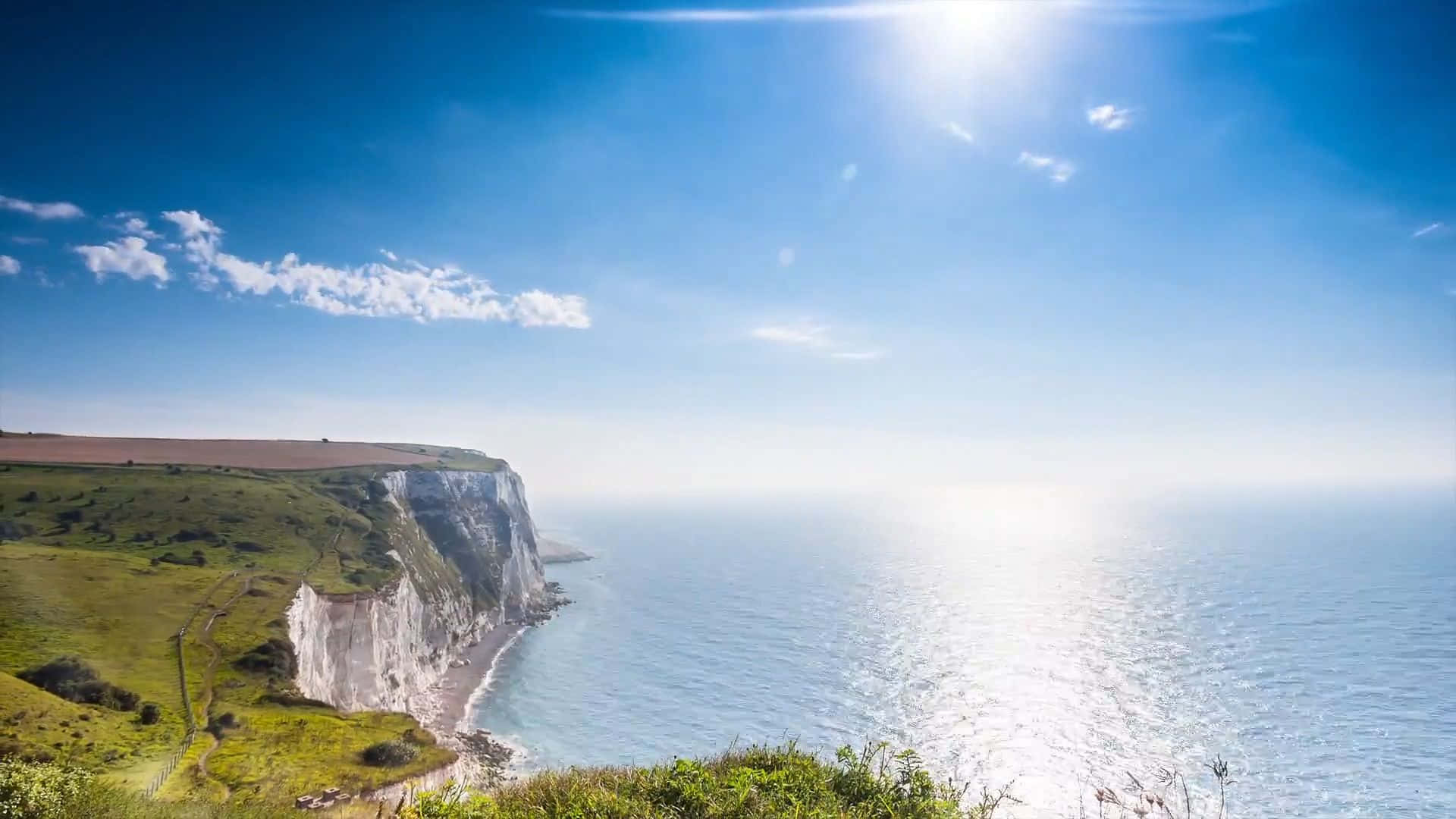 Ocean View At White Cliffs Of Dover Wallpaper