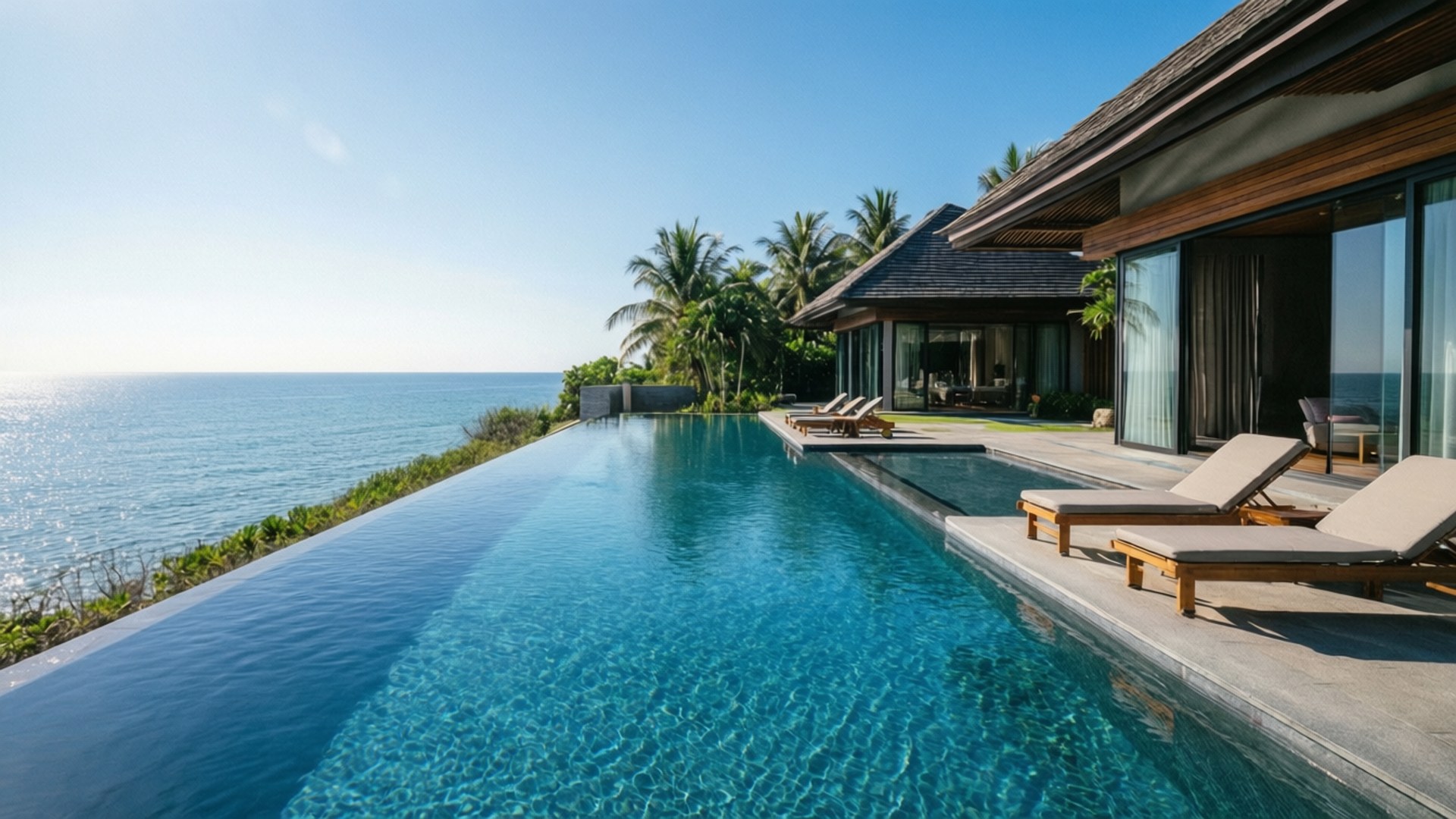 Ocean View Infinity Pool Achtergronden