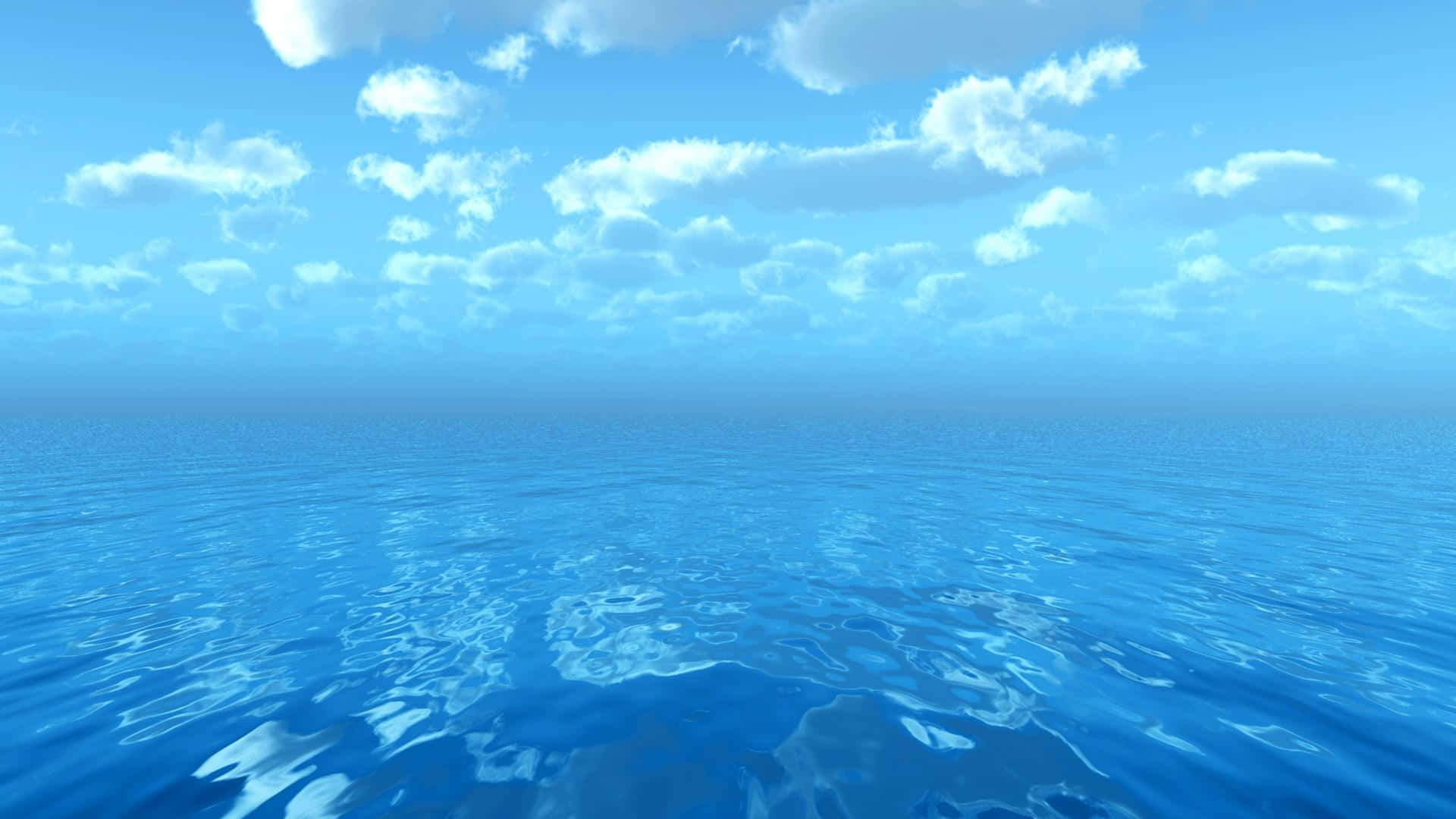 The tranquil beauty of the deep blue ocean water.