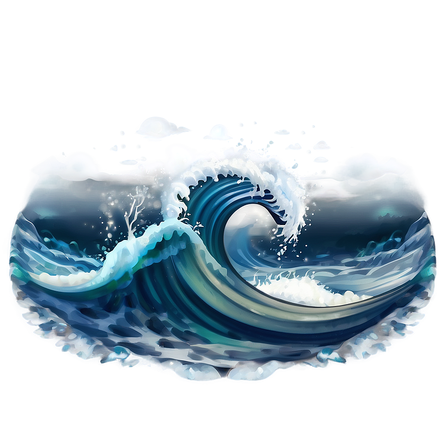 Ocean Wave Art Png 06132024 PNG