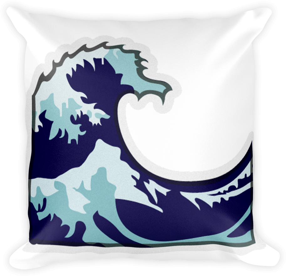 Ocean Wave Cushion Design PNG