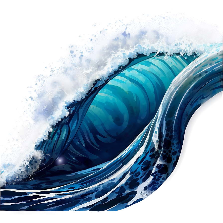 Ocean Wave Illustration Png 06132024 PNG