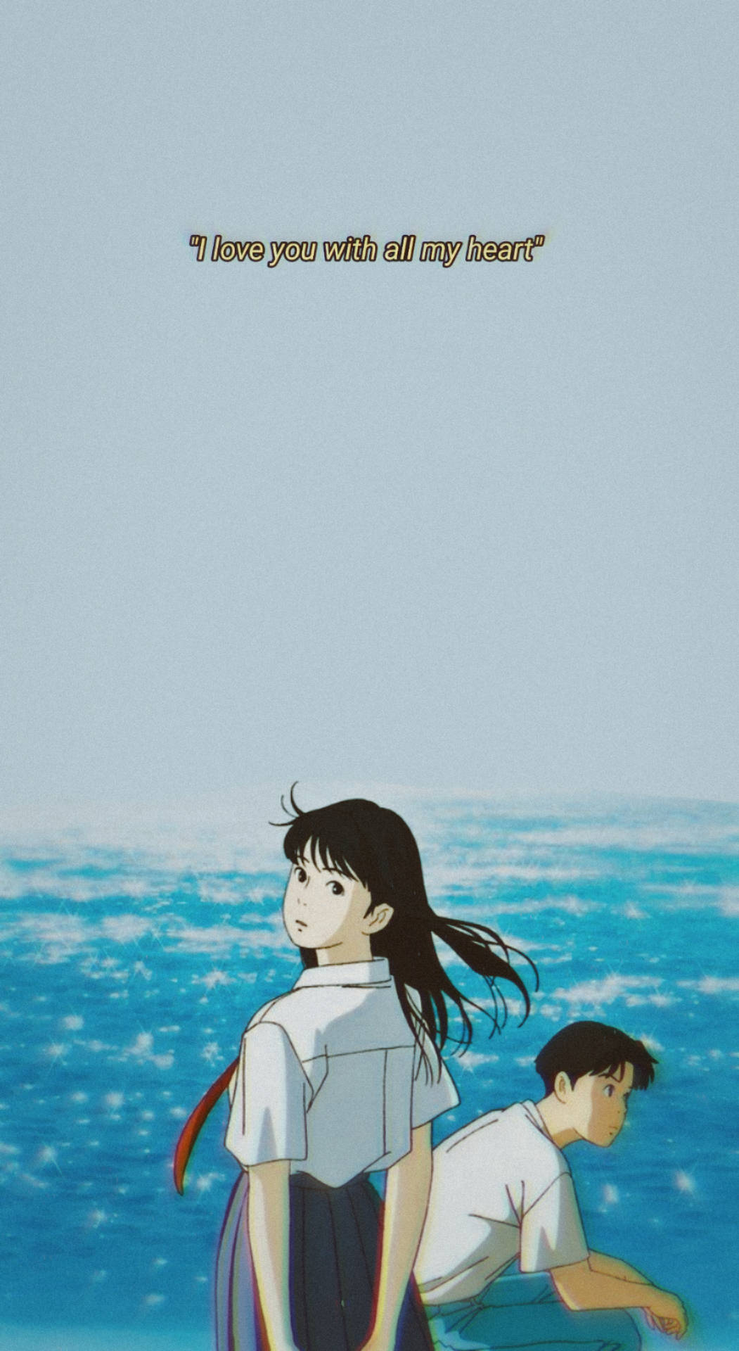 Download Ocean Waves Anime Aesthetics Wallpaper 